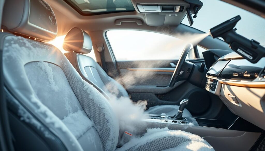 steam cleaning car interior